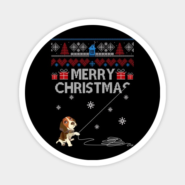 Merry Christmas Funny Naughty Beagle Magnet by Simpsonfft